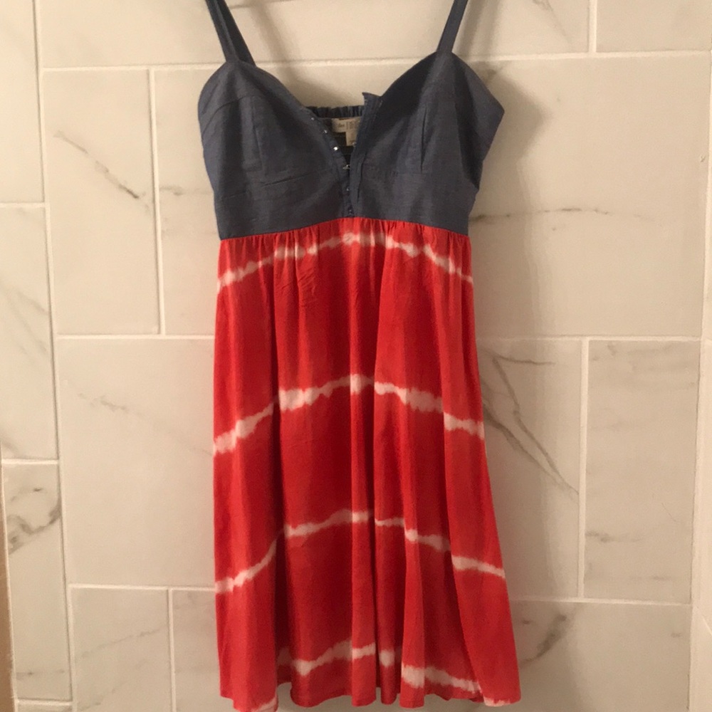 denim/tie dye sundresss